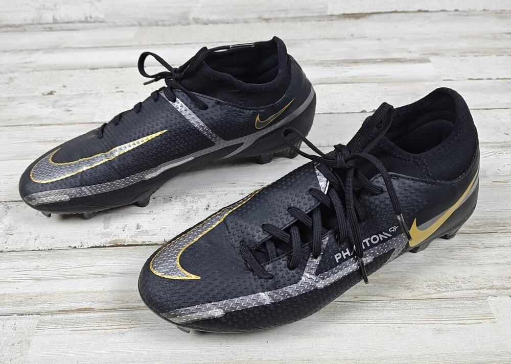 NIKE PHANTOM GT2 Academy DF FG/MG Soccer Cleats Men's 7 Black Gold DC0797-007